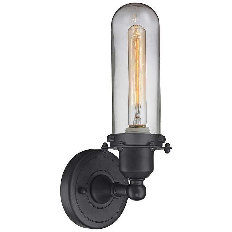Image 3 Austere Centri 13" High Matte Black LED Wall Sconce more views