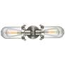 Austere Centri 22" 2-Light Brushed Satin Nickel Bath Light w/ Clear Sh