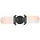 Austere Centri 22"W 2 Light Matte Black Bath Vanity Light w/ White Sha
