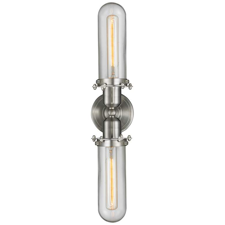 Image 3 Austere Centri 3" 2 Light 22" LED Bath Light - Brushed Satin Nick more views