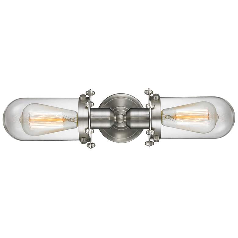 Image 1 Austere Centri 4" 2 Light 22" LED Bath Light - Brushed Satin Nick