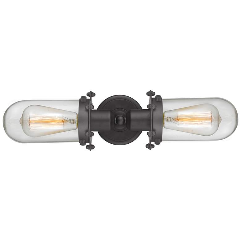 Image 1 Austere Centri 4" 2 Light 22" LED Bath Light - Matte Black - Clea