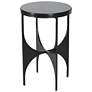 Austin 23" High Marbled Table Top Satin Black Side Table