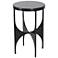 Austin 23" High Marbled Table Top Satin Black Side Table