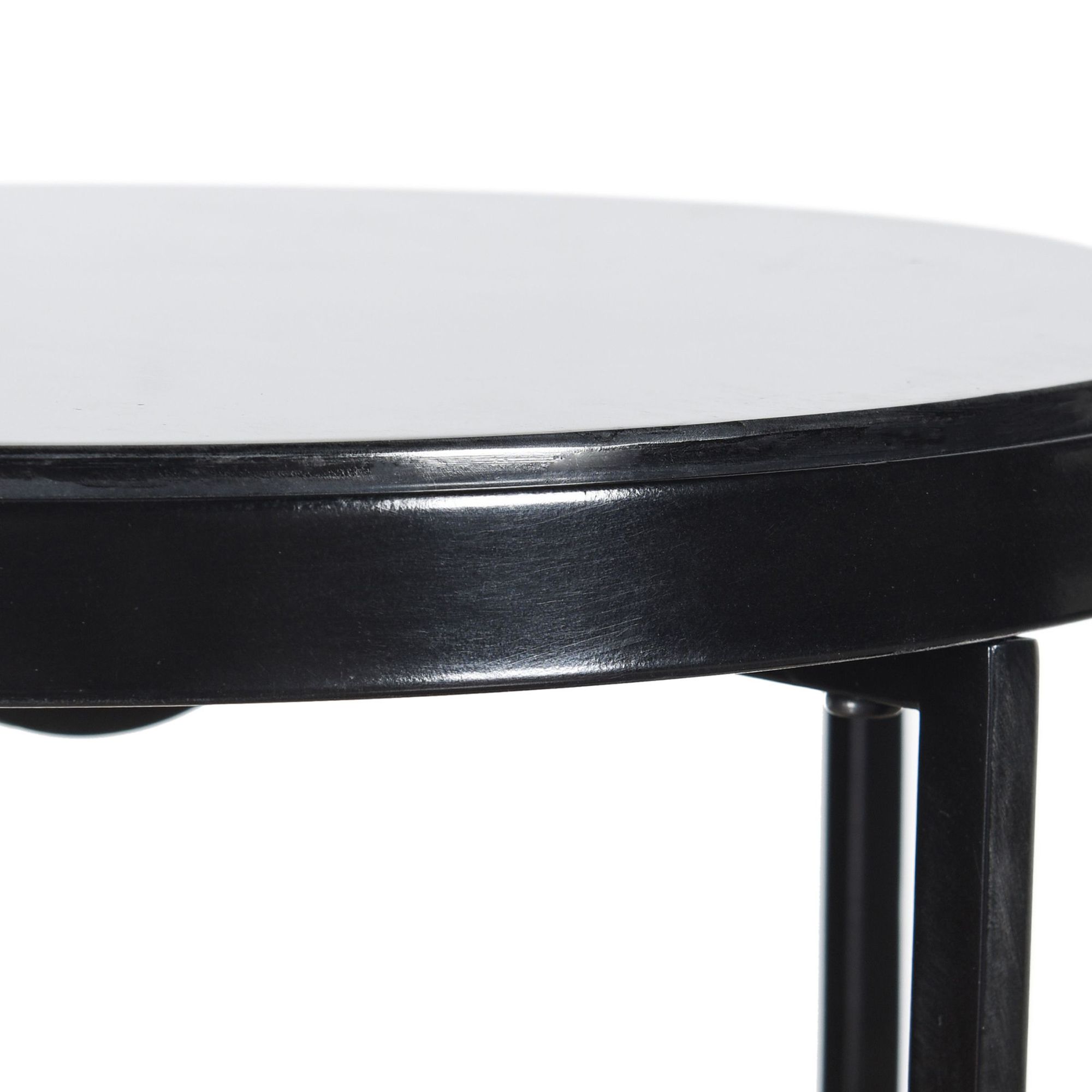 Image 4 Austin 23" High Marbled Table Top Satin Black Side Table more views