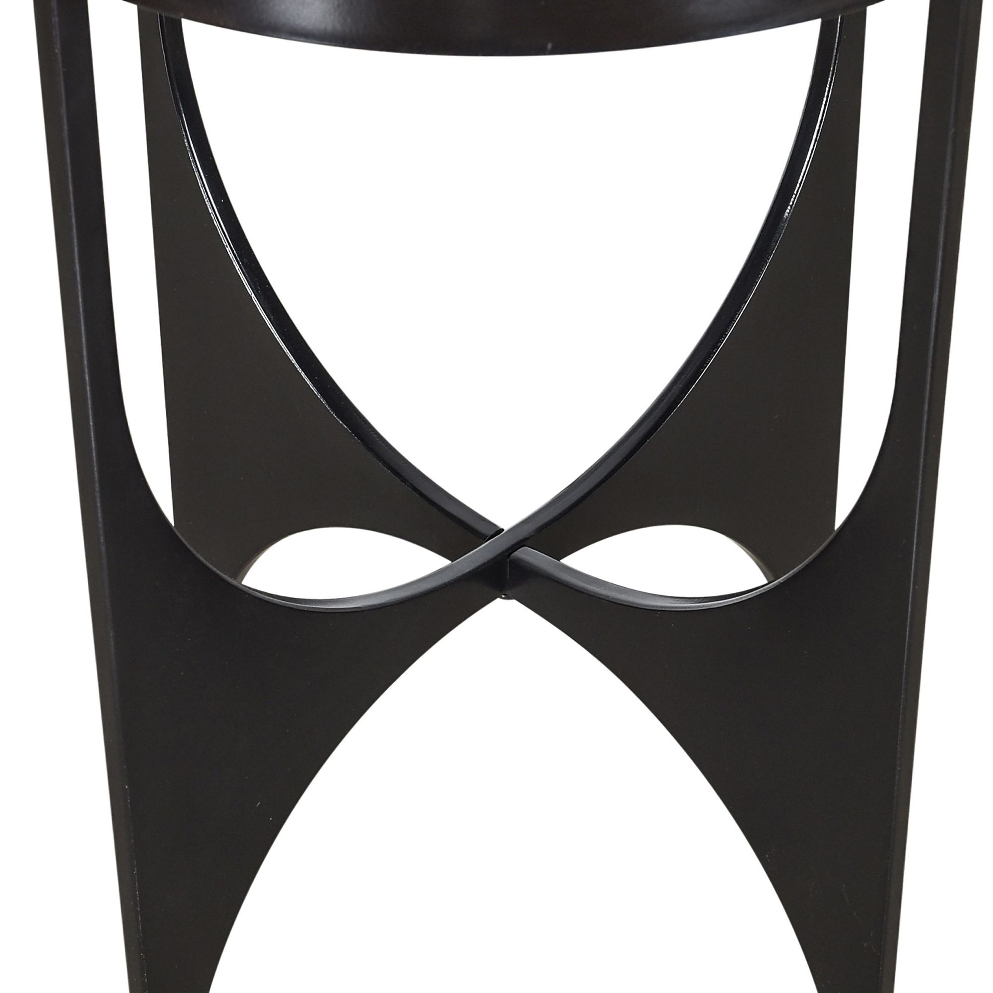 Image 5 Austin 23" High Marbled Table Top Satin Black Side Table more views