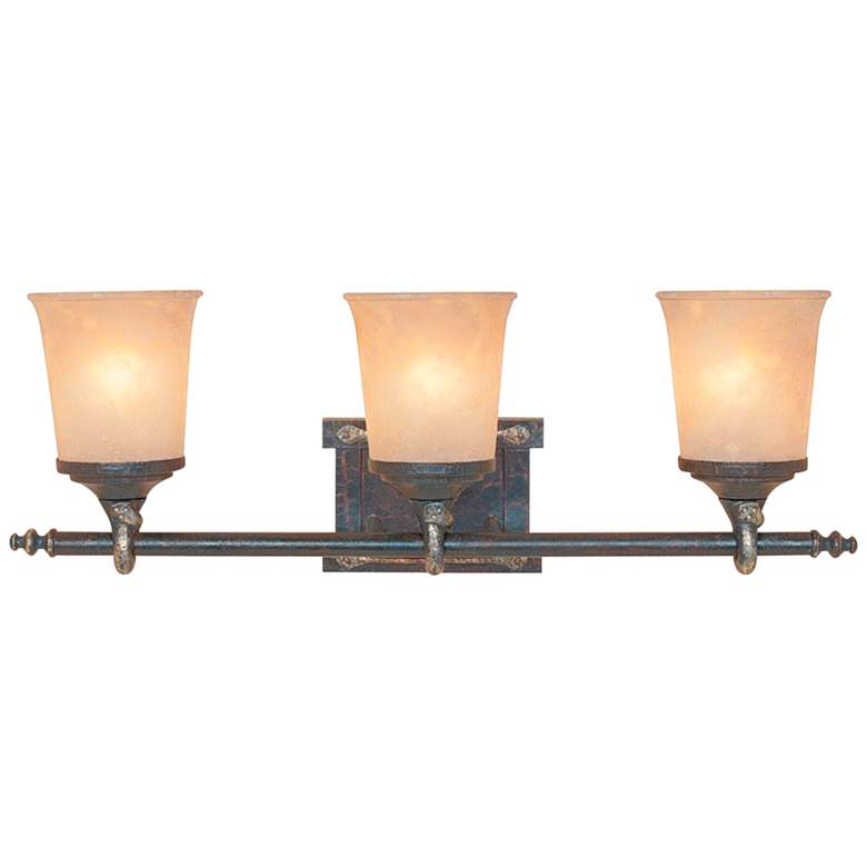 Image 1 Austin 27 1/2" Wide Weathered Saddle 3-Light Bath Light