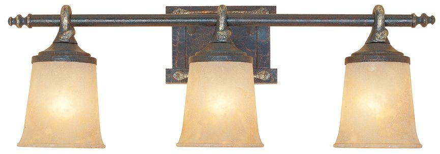 Image 2 Austin 27 1/2" Wide Weathered Saddle 3-Light Bath Light more views