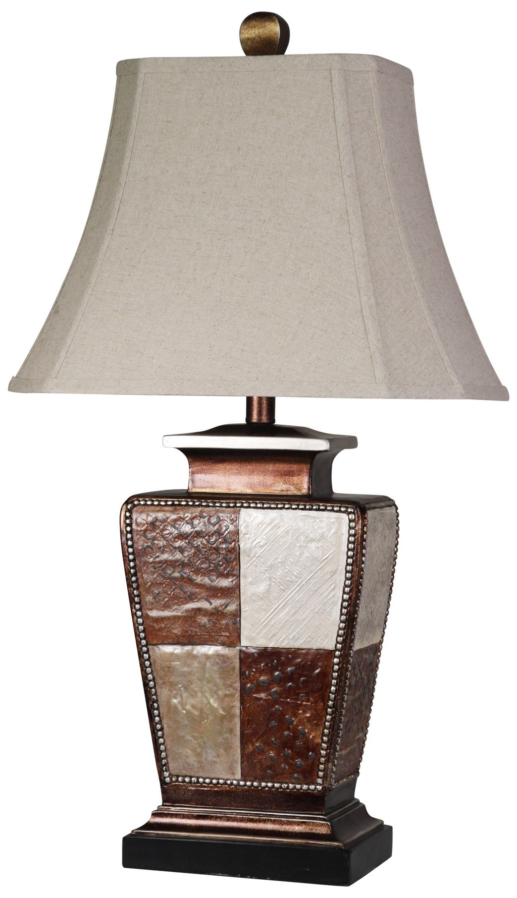 Image 2 Austin 28 1/2" High Patchwork Bronze Cream Gold Leaf Table Lamp