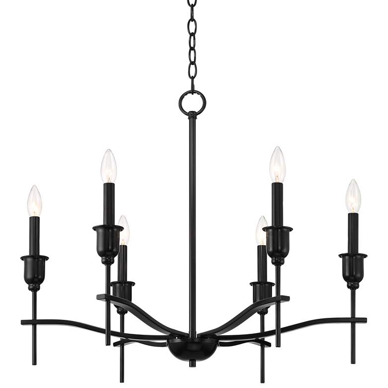 Image 2 Austin 28 1/2" Wide Semi Gloss Black 6-Light Chandelier