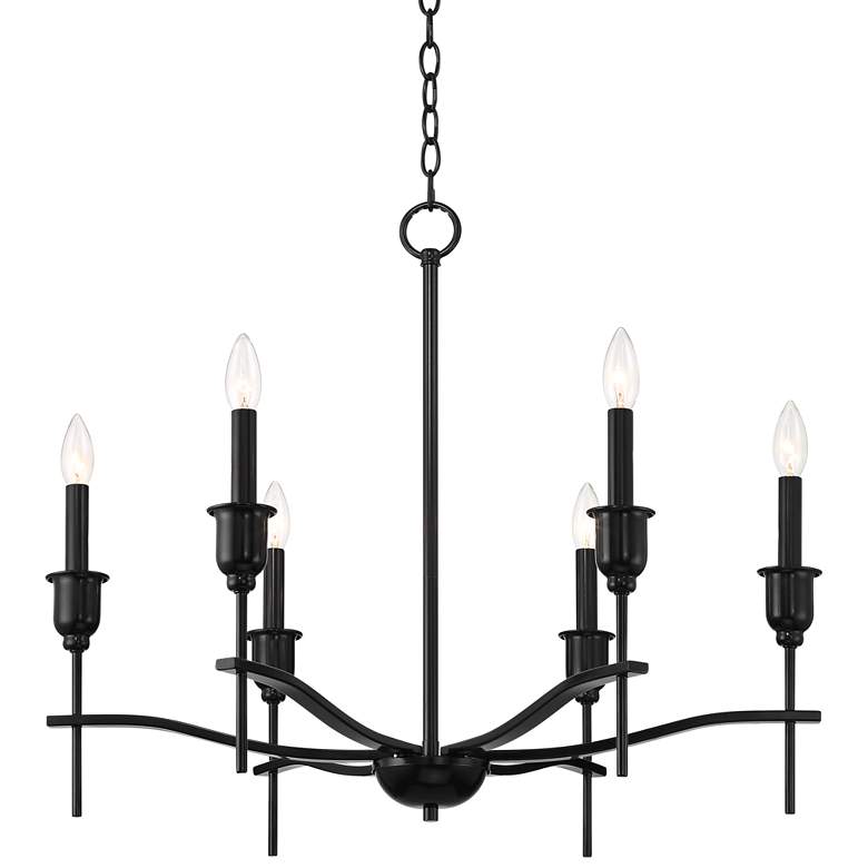 Image 2 Austin 28 1/2 inch Wide Semi Gloss Black 6-Light Chandelier