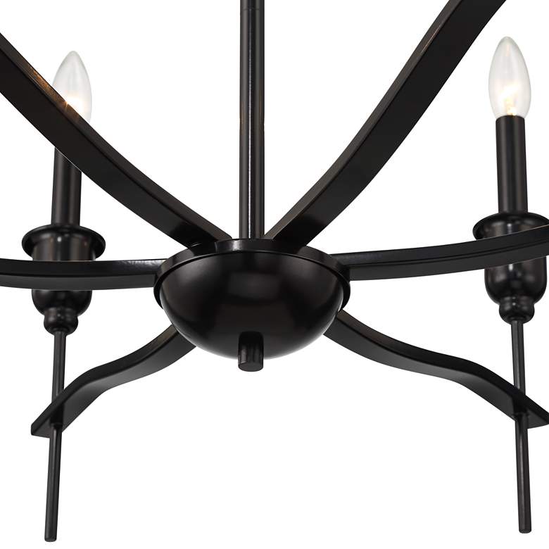 Image 4 Austin 28 1/2 inch Wide Semi Gloss Black 6-Light Chandelier more views