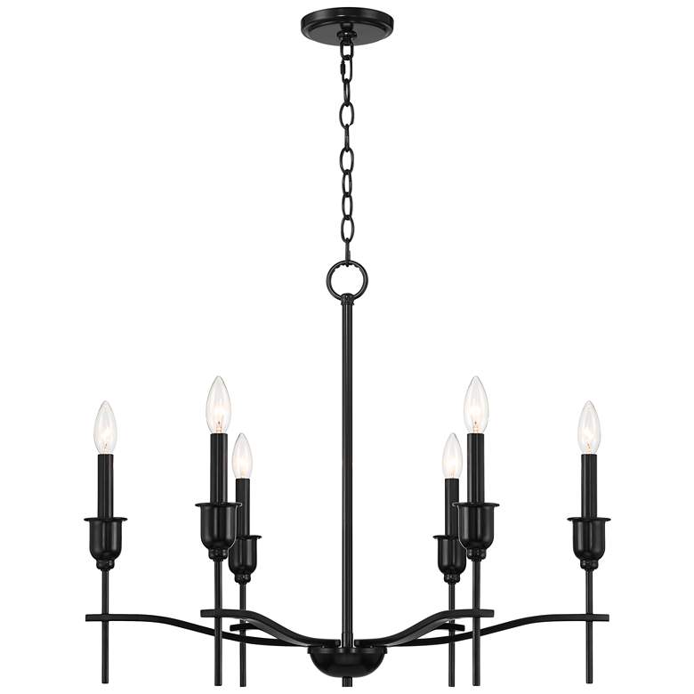 Image 6 Austin 28 1/2 inch Wide Semi Gloss Black 6-Light Chandelier more views