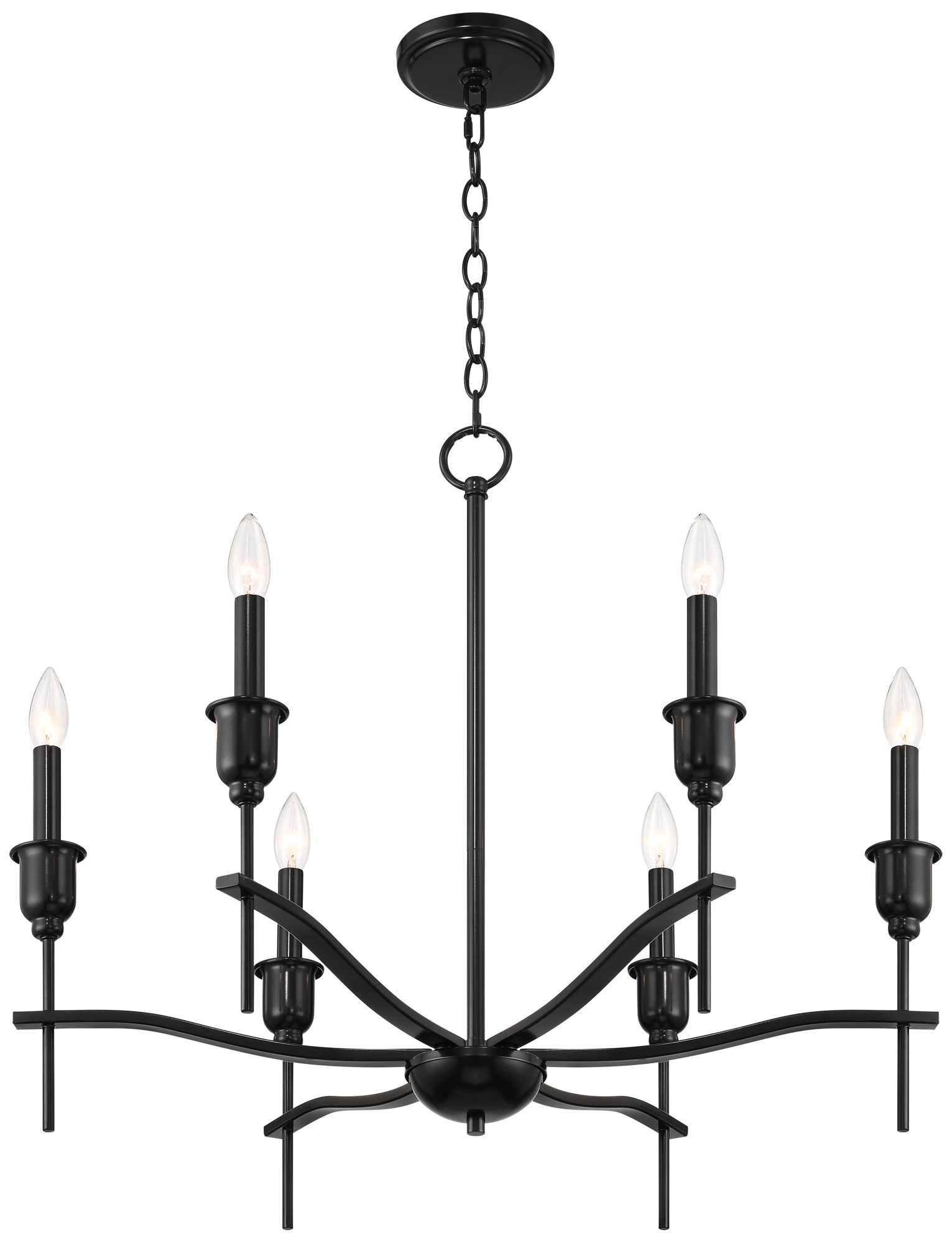 Watch A Video About the Austin Semi Gloss Black 6 Light Chandelier