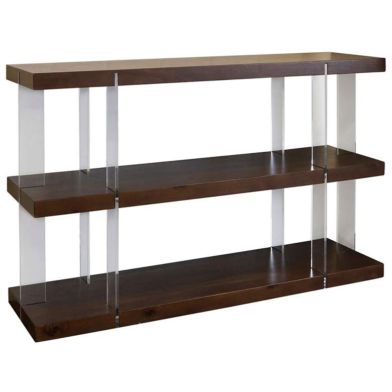 Image 1 Austin 50" High Chestnut Brown Three Tier Table Console