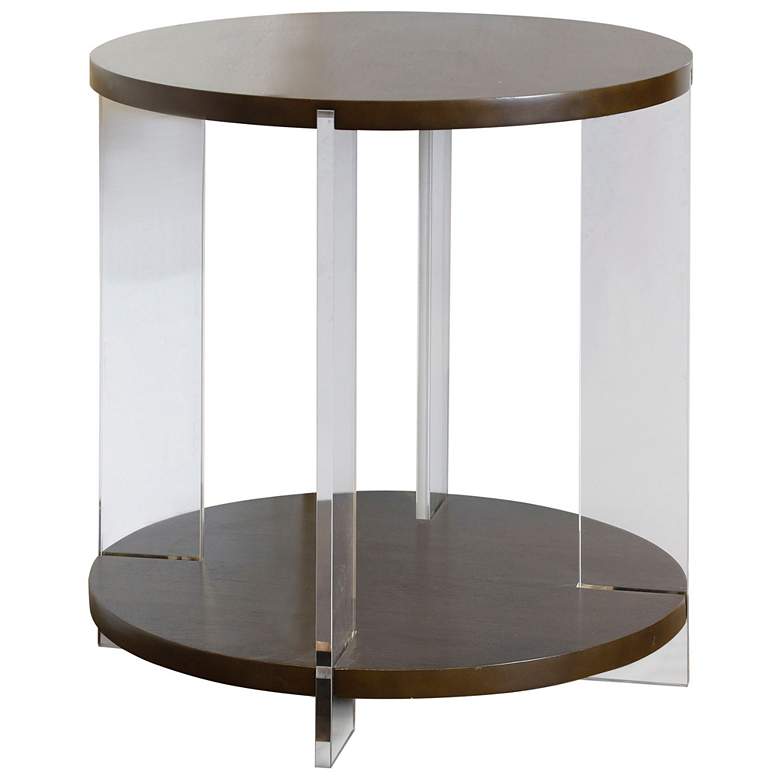 Image 1 Austin 50 inch High Chestnut Brown Two Tier Side Table