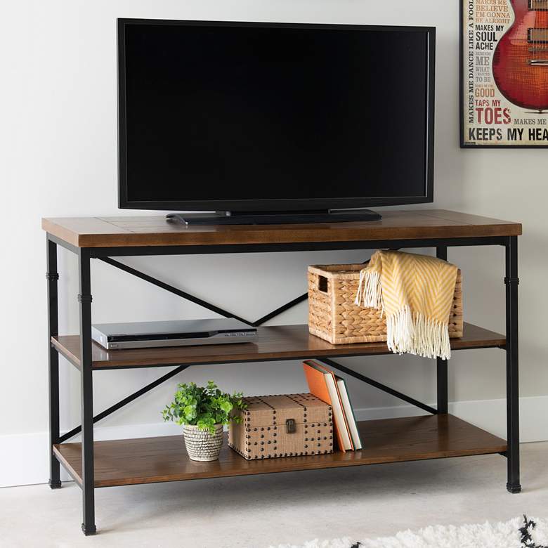 Image 1 Austin 50 inch Wide Industrial Black and Brown TV Stand