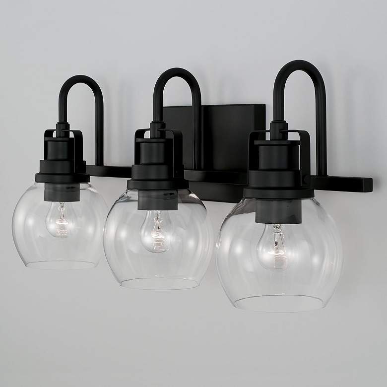Image 4 Austin Allen & Co Buxton 3 Light Vanity 23.75" Matte Black more views
