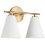 2_Austin Allen & Co Charlie 2 Light Vanity 15" Matte Brass and White
