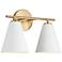 Austin Allen & Co Charlie 2 Light Vanity 15" Matte Brass and White