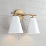 1_Austin Allen & Co Charlie 2 Light Vanity 15" Matte Brass and White