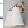 6_Austin Allen & Co Charlie 2 Light Vanity 15" Matte Brass and White more views