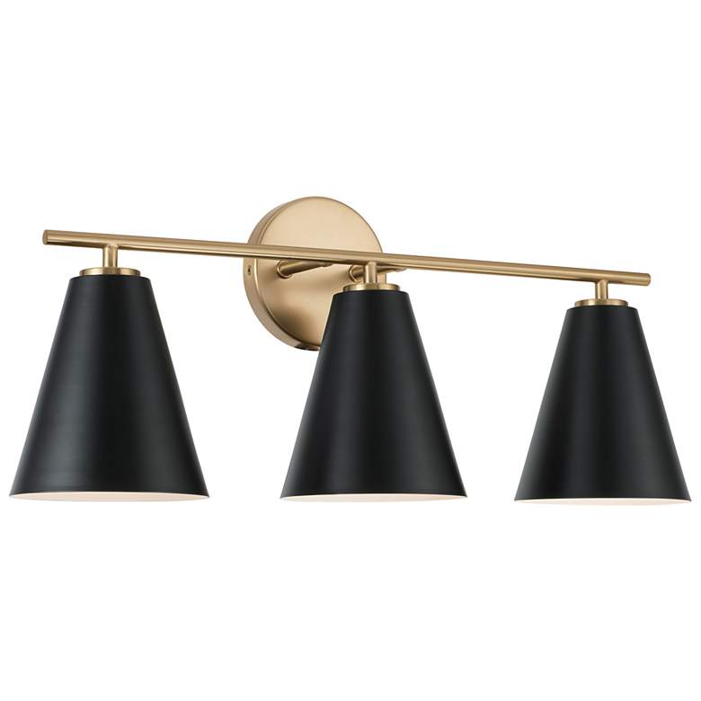 Image 2 Austin Allen & Co Charlie 3 Light Vanity 24" Matte Brass and Black