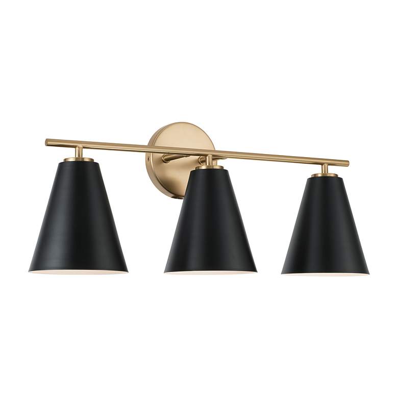 Image 3 Austin Allen & Co Charlie 3 Light Vanity 24" Matte Brass and Black more views