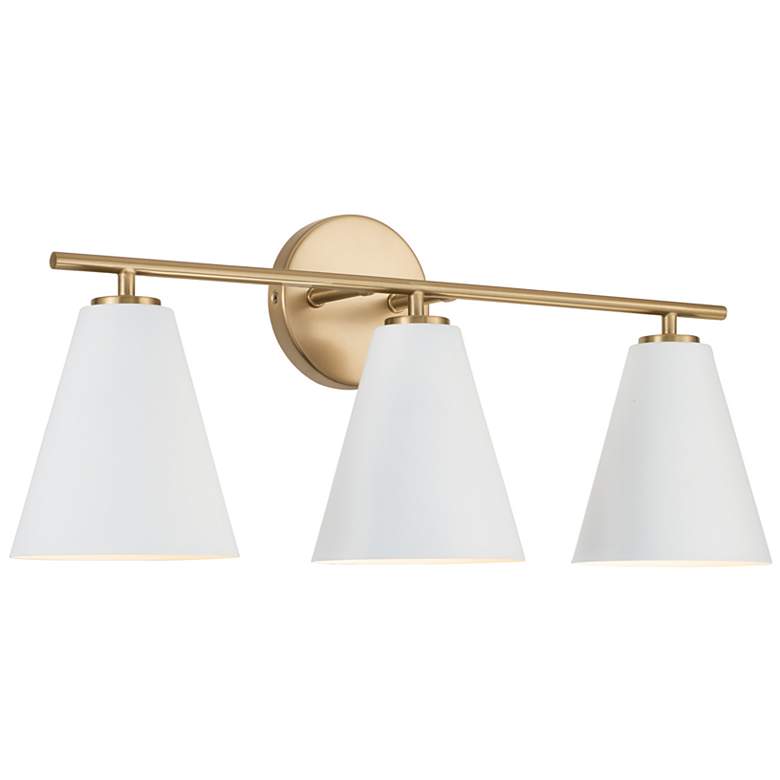 Image 2 Austin Allen & Co Charlie 3 Light Vanity 24" Matte Brass and White