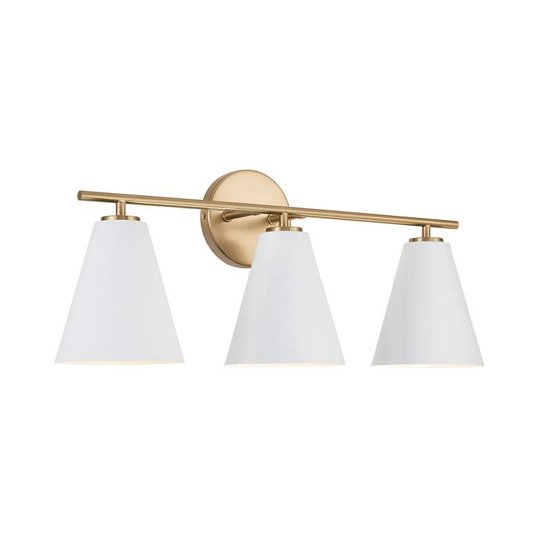 Image 3 Austin Allen & Co Charlie 3 Light Vanity 24" Matte Brass and White more views