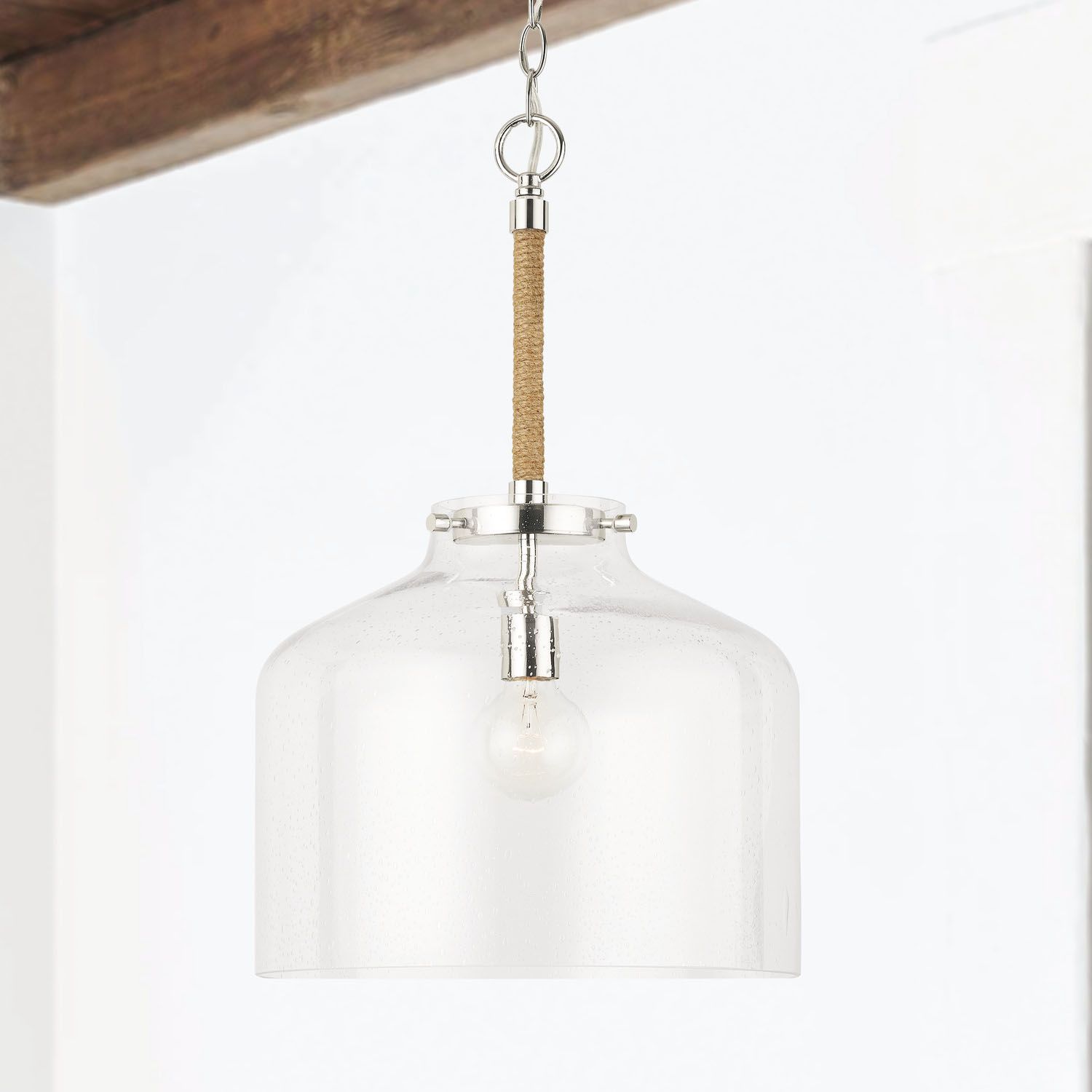 Image 2 Austin Allen & Co Corde 1 Light Pendant 14" Polished Nickel more views