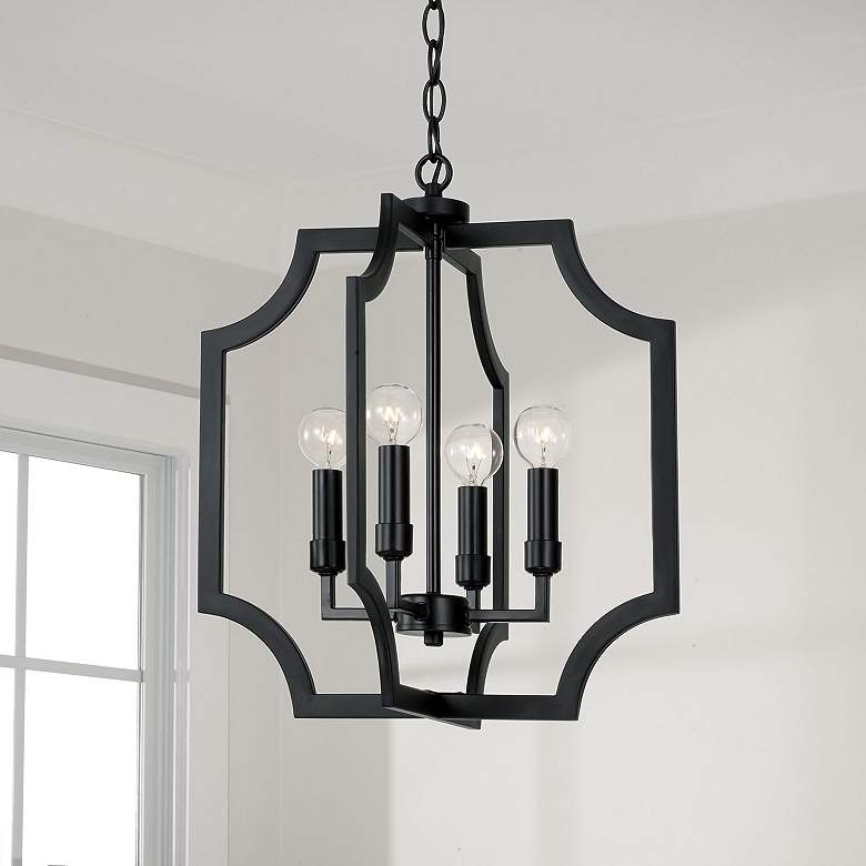 Image 1 Austin Allen & Co Courtney 4 Light Foyer 16" Matte Black