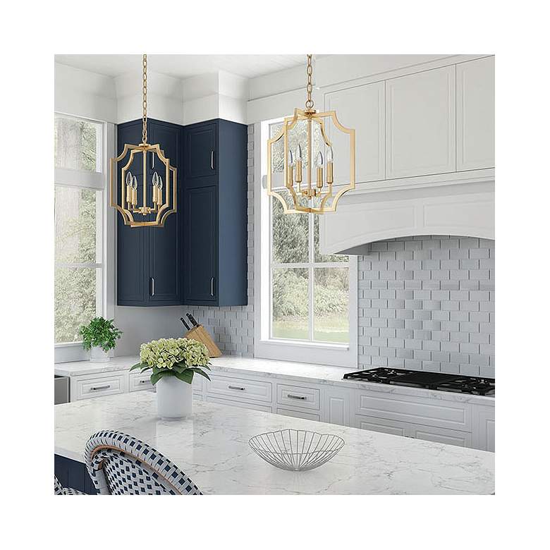 Image 4 Austin Allen & Co Courtney 4 Light Foyer 16" Matte Brass more views