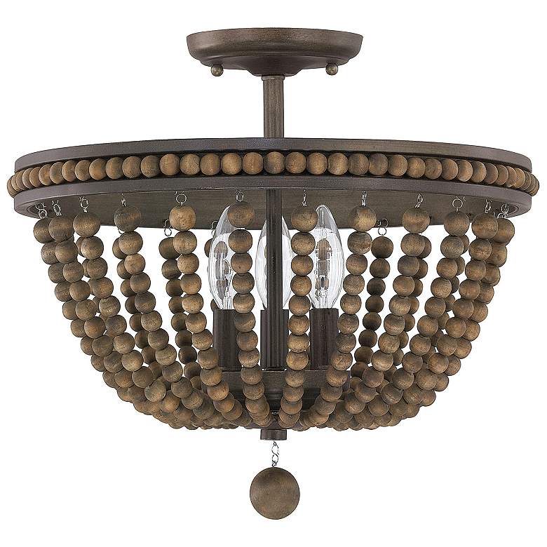 Image 1 Austin Allen & Co Handley 3 Light Semi Flush 10.75" Tobacco