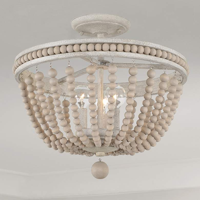 Image 1 Austin Allen & Co Handley 3 Light Semi Flush 15.5" Sand Dollar