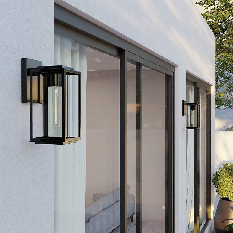Image 4 Austin Allen & Co Kessler 1 Light Outdoor Wall Lantern 6" Matte Bl more views