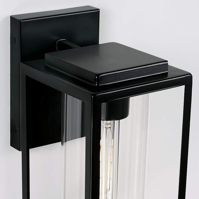 Image 5 Austin Allen & Co Kessler 1 Light Outdoor Wall Lantern 6" Matte Bl more views