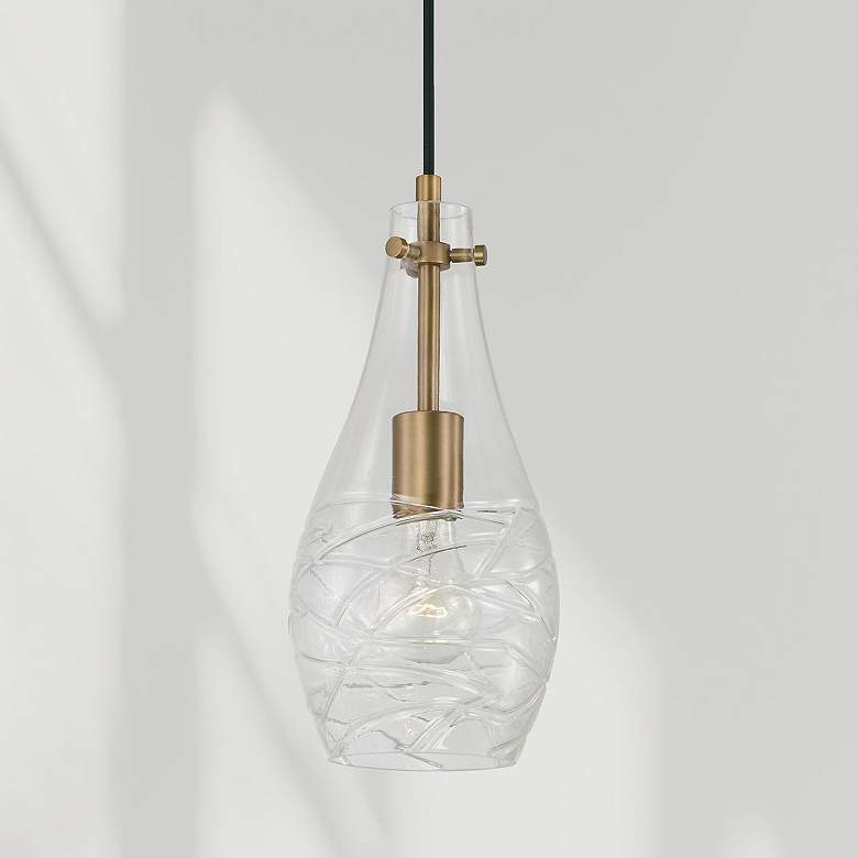 Image 1 Austin Allen & Co Kier 1 Light Pendant 6" Aged Brass