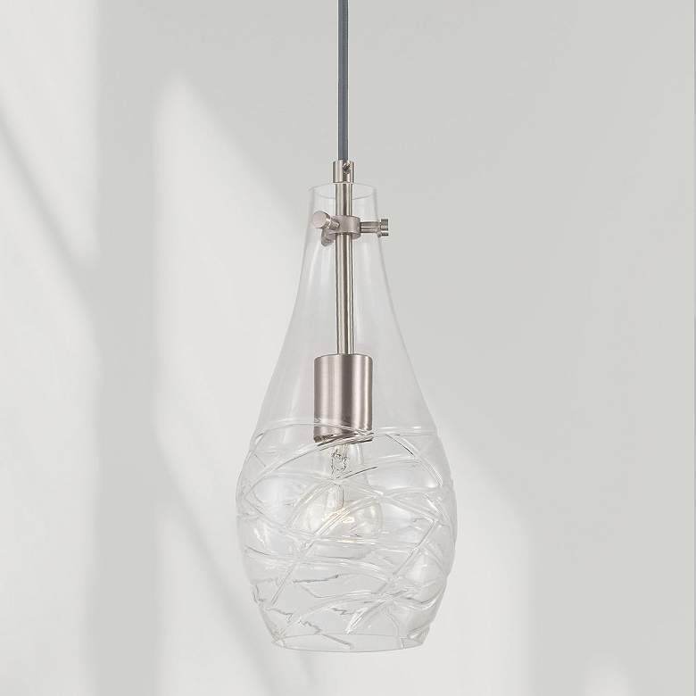 Image 1 Austin Allen & Co Kier 1 Light Pendant 6" Brushed Nickel