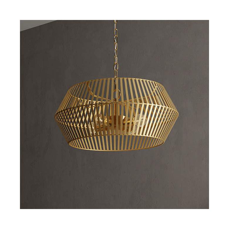 Image 1 Austin Allen & Co Kiva 4 Light Pendant 21" Matte Brass