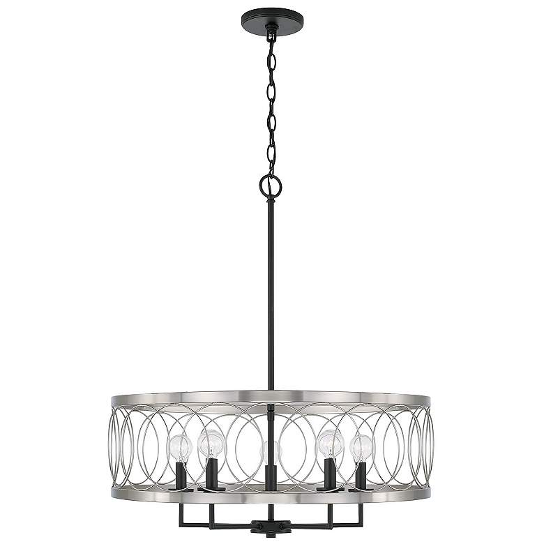 Image 2 Austin Allen & Co Madeline 5 Light Pendant 24.5" Black Tie