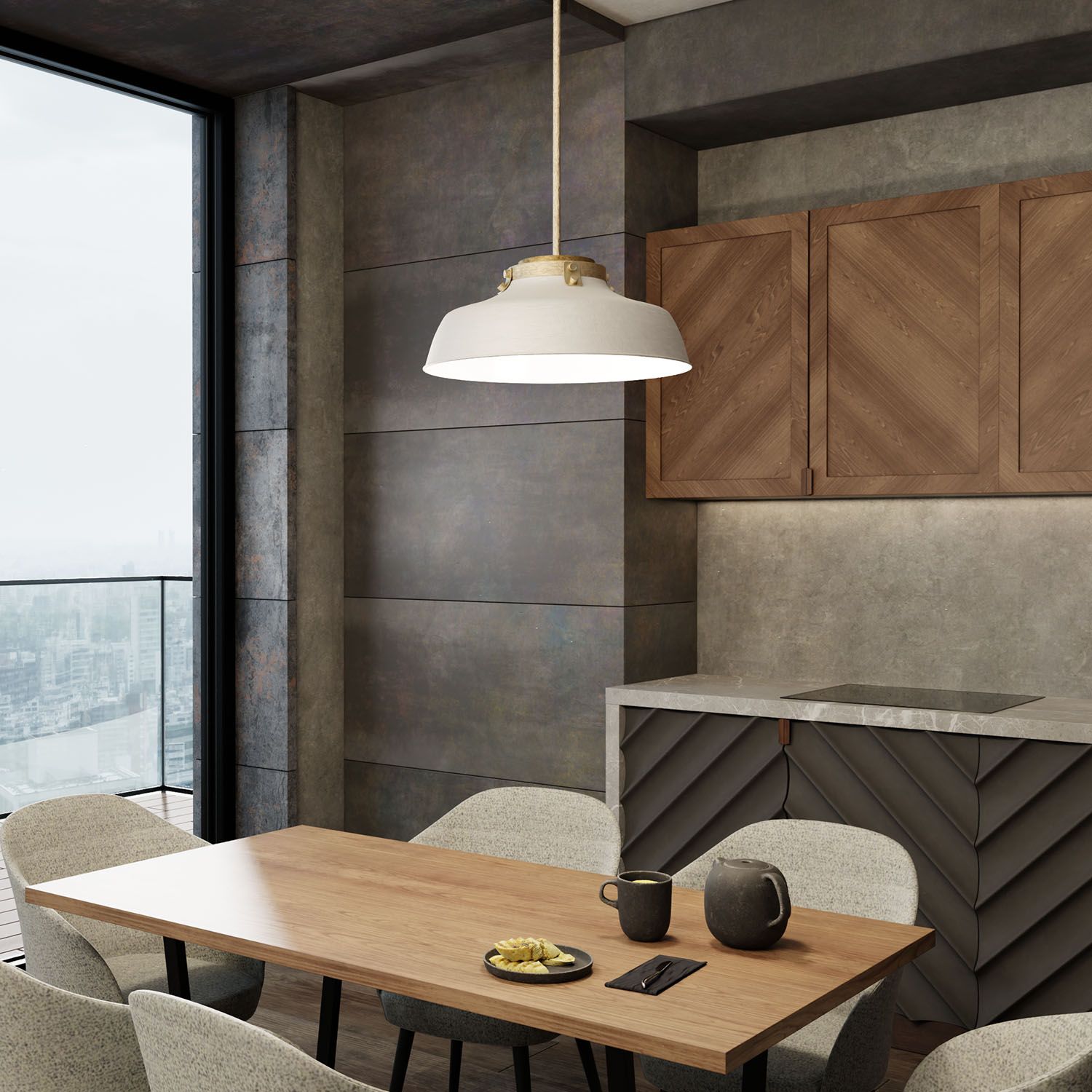 Image 7 Austin Allen & Co Oakwood 1 Light Pendant 1.25" Warm White more views