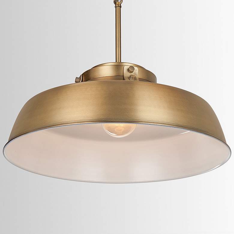 Image 6 Austin Allen & Co Oakwood 1 Light Pendant 18" Aged Brass more views