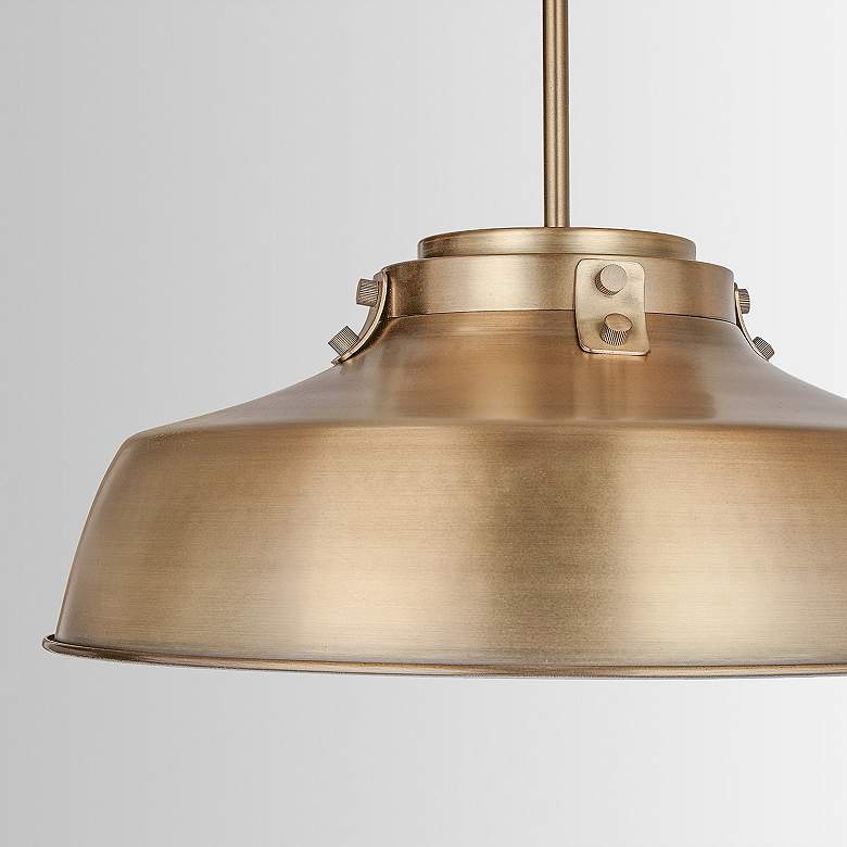 Image 7 Austin Allen & Co Oakwood 1 Light Pendant 18" Aged Brass more views