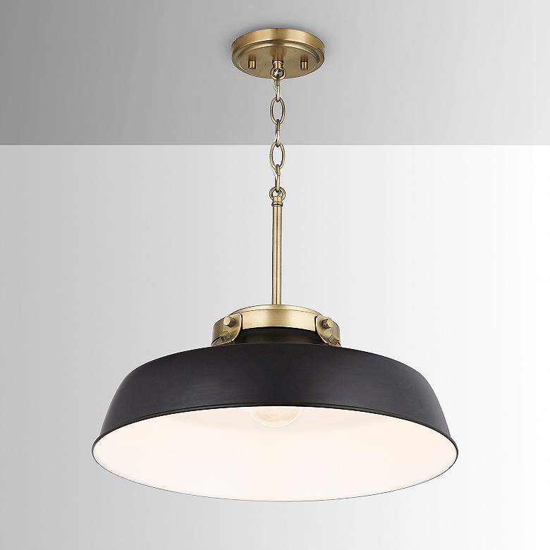 Image 1 Austin Allen & Co Oakwood 1 Light Pendant 9" Matte Black