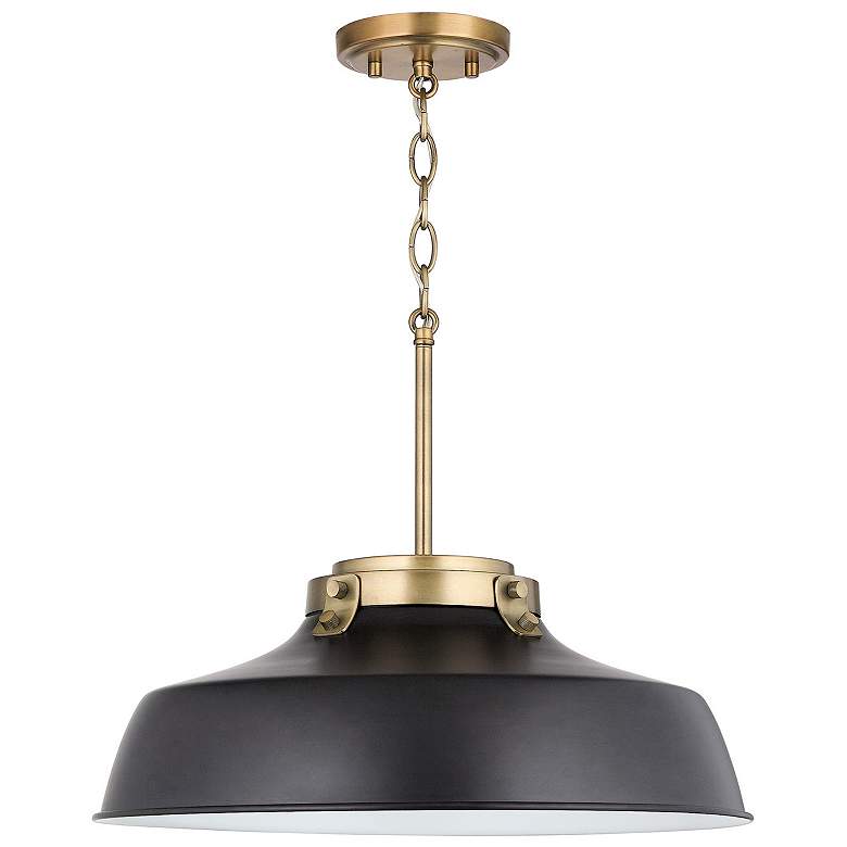 Image 3 Austin Allen & Co Oakwood 1 Light Pendant 9" Matte Black more views