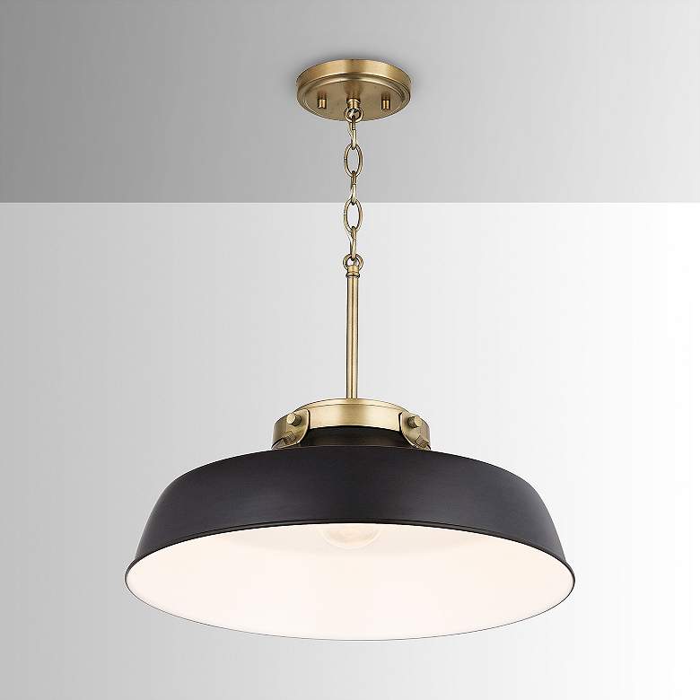 Image 5 Austin Allen & Co Oakwood 1 Light Pendant 9" Matte Black more views
