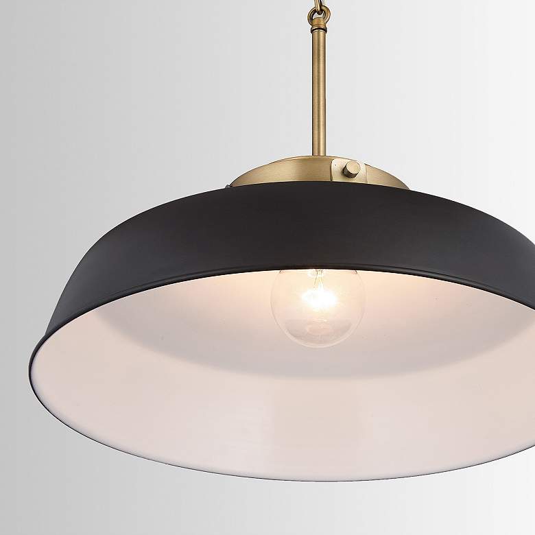 Image 6 Austin Allen & Co Oakwood 1 Light Pendant 9" Matte Black more views