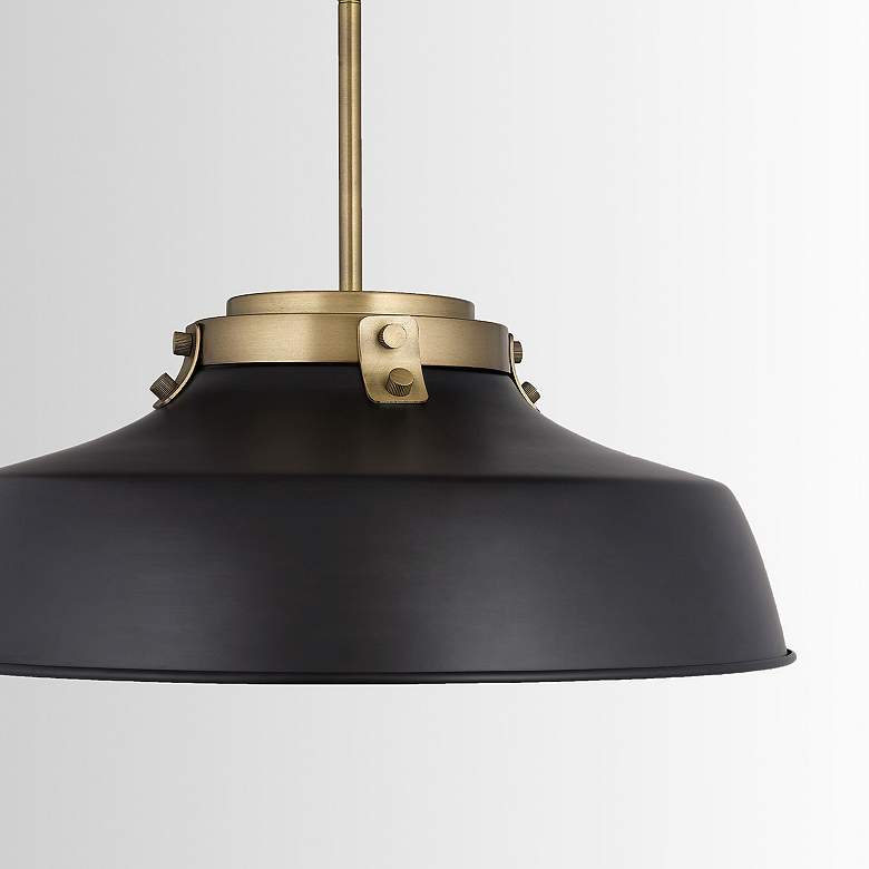 Image 7 Austin Allen & Co Oakwood 1 Light Pendant 9" Matte Black more views