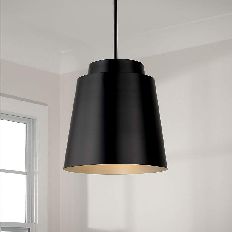 Image 1 Austin Allen & Co Pratt 1 Light Pendant 13" Matte Black
